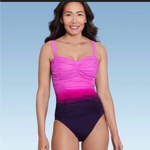 Pink and Purple Women's Swimsuit